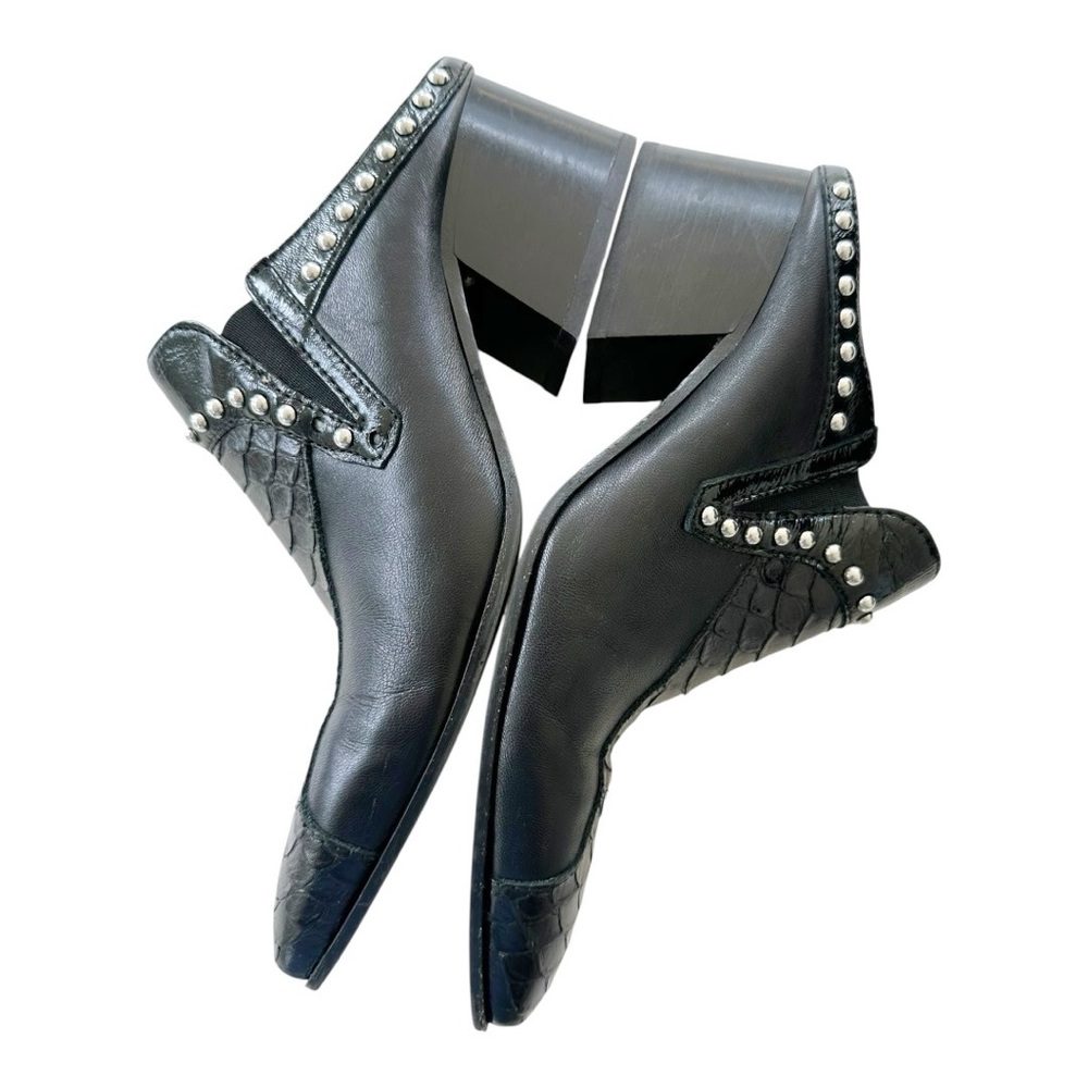 Acne Studios • Karmir Studded Croc-effect Leather Mules In Black - Picture 7 of 14